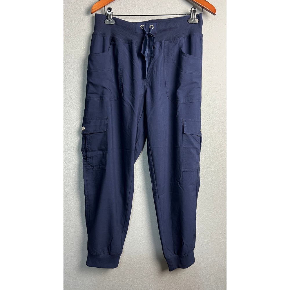 Mofiz Womens Navy Blue Cargo Jogger Pants Size L Elastic Waist Utility Gorpcore